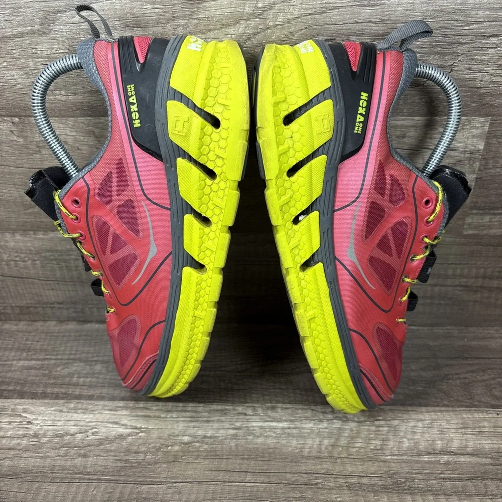 Hoka Conquest Red Yellow Womens US Size 8 EUR 40 Running Shoes